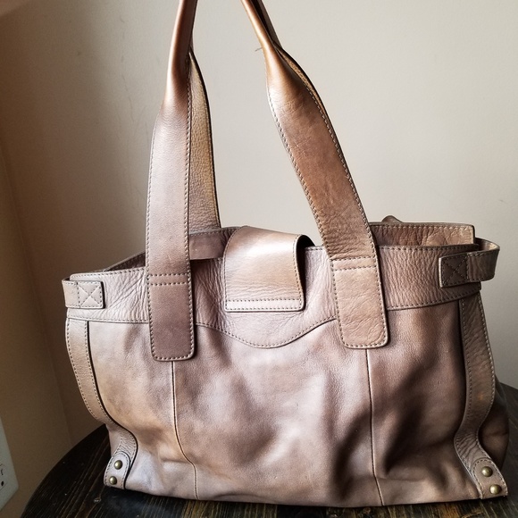 Tarnish Norstrom Distressed Brown Satchel Purse - Picture 2 of 8